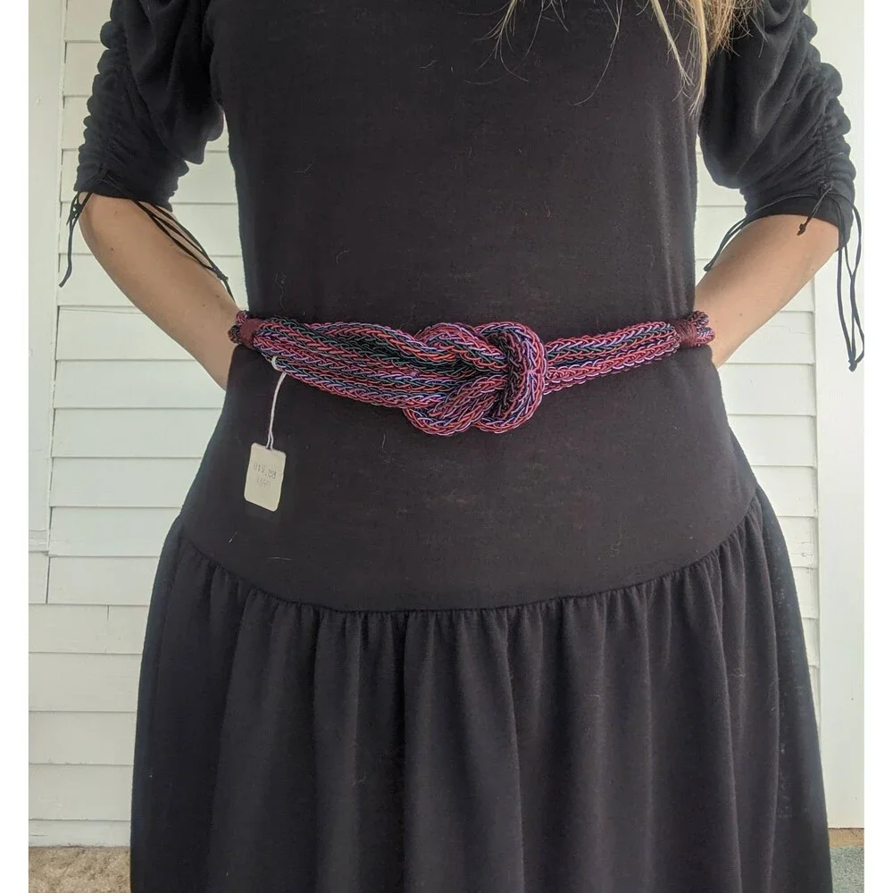 Purple Rope Belt Macrame Vintage S 80s